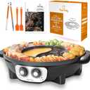 Food Party Hot Pot with Grill 2 in 1 Electric Smokeless Grill and Hotpot Pot Combo Korean BBQ Grill 110V 1700W