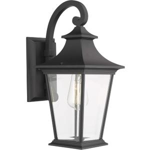 Emliviar Outdoor Wall Lantern, 1-Light Exterior Wall Mount Light with Clear Glass in Black Finish, 18" Height, 500181 (Medium - 1 Pack)