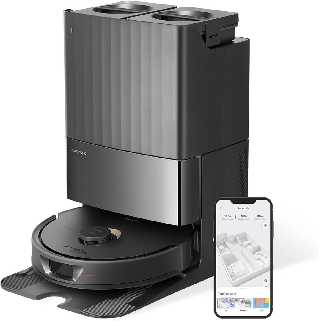 Roborock Qrevo Pro Robot Vacuum,Mop Extend,7000Pa Suction Power,Liftable Mop,Hot Mop Wash Black