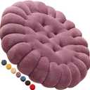 Set of 1/2/4 Chair Cushion 40cm Kitchen Chair Pads Round Dining Seat Cushion Comfortable Soft Office Seat Pads Washable for Indoor Outdoor Garden Home(#7,40cm(15.7in) 1pc)