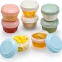 VITEVER 8 Pack 2 oz Salad Dressing Container to Go, Small Condiment Containers with Lids for Lunch Bento Box, Reusable Plastic Snack Jars, Deli Containers, Colorful Sauce Cups, Dishwasher Safe