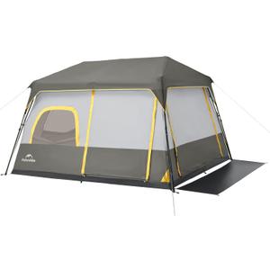 Naturehike Cape 6 Person Camping Tent, 60S Easy Setup Instant Tent Pop up Tent, Waterproof Large Tall 6/8 Person Tents for Camping, Car Camping (Grey)
