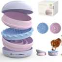 5-in-1 Dog Bowls Set, 6.1 inch Cute Colorful Hamburger-Shaped Dog Food Bowl Stackable for Easy Storage and Travel, Cat Bowls for Food and Water, Pet Bowls Suitable for Small and Medium Dogs (Purple)