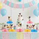 Pug Dog Birthday Party Honeycomb Centerpieces 8PCS Double-Sided Table Decorations for Dog-Themed Celebration | Pet Cute Pug Theme Birthday Baby Shower Gender Reveal Party Supplies for Puppy Lovers