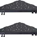 WELLUP Corner Shower Shelf with 4 Hooks,10 Inch 304 Stainless Steel Recessed Bathroom Shelves,No-Drilling Installation for Tiled Wall,Matte Black, 2-Pack
