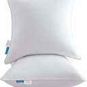 Oubonun 18"x18" Pillow Inserts (Set of 2) - Throw Pillow Inserts with 100% Cotton Cover - 18 Inch Square Interior Sofa Pillow Inserts - Decorative Pillow Insert Pair - White Couch Pillow