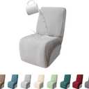 100% Waterproof Sectional Recliner Couch Covers for Reclining Couch L Shaped Corner Sectional Sofa Cover Jacquard Stretch L Shape Recliner Slipcovers (Additional Seat Cover, Light Gray)