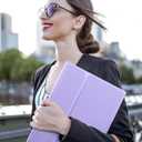 Harvopu Compatible for iPad 11th 10th Generation Case with Keyboard, Folio Cover with Pencil Holder, Multi-Touch Trackpad, 7 Color Backlit, Detachable Keyboard for iPad (A16) 11th/10th Gen (Purple)