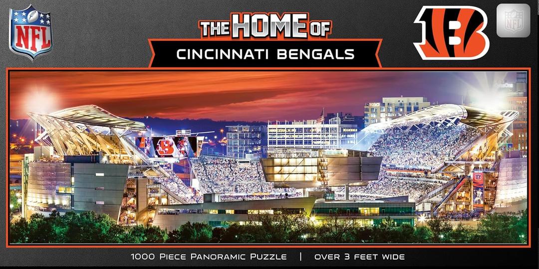 MasterPieces 1000 Piece Sports Jigsaw Puzzle - NFL Cincinnati Bengals Stadium View Panoramic - 13"x39"