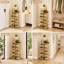 JSWHYBD Gold Shoe Rack Tower, Narrow Metal Organizer for Small Spaces, 8-tier