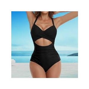 TEMPT ME Women's One Piece Swimsuits Tummy Control Cutout High Waisted Bathing Suit Wrap Tie Back 1 Piece Swimsuit L