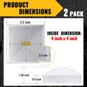 VIVIDA 4" x 4" Vinyl Post Caps (2-Pack), White PVC Pyramid Fence Post Top Caps for Actual 4" x 4" Vinyl Fence, Deck, Mailbox
