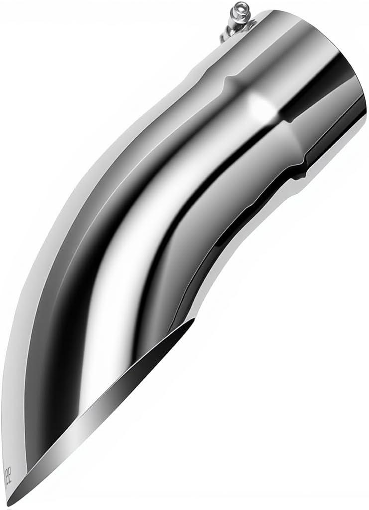Turn Down Exhaust Tip 4 Inch Inlet 4" Outlet Diameter 12" Long Stainless Steel Bolt On Diesel Muffler Tip