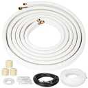 25 Ft Mini Split Line Set Air Conditioning Copper Tubing Pipe Extension 1/4" & 3/8" PE Thickened for AC and Heating 9000BTU