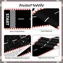 4 PCS Race Car Table Runner 71 x 13'' Checkered Table Runner Black and White Road Table Runner for Two Fast Car Theme Birthday Racing Party Decor Events Supplies