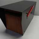 Ilyapa Large Modern Mailbox for Outside - Black, Rear Door - Post Mount