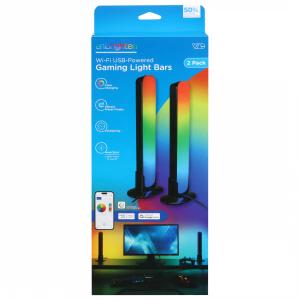 Enbrighten Vibe Wi-Fi Spectrum RGBIC Gaming Light Bar with Music Sync and Color Changing: Special Effects LED Strips & USB Power, 2 Pack