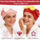 2 Pack Super Absorbent Hair Towel Wrap for Wet Hair, Super Absorbent & Quick-Drying, Thickened Soft Bow Tie Towels for Wet Hair (Red & Pink)