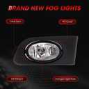 Fog Lights Assembly Compatible With HONDA Civic 2/4DR 2001-2003 Included Switch And Wiring Kit OEM Part Number:08V31S5D1M101, 08V31S5D1M102(Clear Lens)