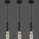 LIANGMH Pendant Lights Kitchen Island, Crystal Pendant Light Fixtures Mini 6W LED Modern Kitchen Pendant Lighting Over Sink and Living Room and Bedroom (Black 3-Pack)