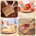 Hsei 2 Pcs Acacia Wood Cutting Board with Handle Wooden Charcuterie Board Large Paddle Carving Chopping Set Butter Serving Tray for Cheese Meat Fruit Pizza Bread Baking(Practical Handle), 16x12, 14x8.6 Inch