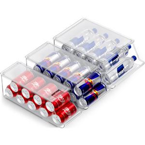 Sorbus Fridge & Pantry Can Organizer - 3 Size Dispenser for Standard, Skinny Cans & Water Bottles (Lidded)