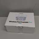 uahpet Wireless Cat Water Fountain Stainless Steel Pro, External Pump Battery Operated Pet Waterer, Dog Drinking Dispenser with Water Level Window, 67oz/2L