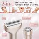 Orchrose Electric Razor for Women 2-in-1: Painless Rechargeable Shaver for Face Legs Underarms and Bikini Area Travel Lock