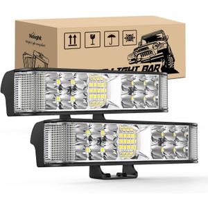 Nilight Side Shooter LED Light Bar / Pods 2PCS 6.5 Inch 60W Flood Spot Beam Combo Fog / Driving Light Work Light for Truck ATV UTV Boat