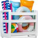 GoSports Coast Modern Pool Organizer for Floats and Toys - Large Waterproof Storage Rack for Outdoor Pool Area