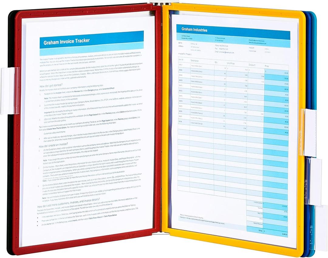 Durable Vario Wall Reference System, 5 Panels, Letter, Asst. Borders And Panels