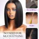 Glueless Bob Wig Human Hair Pre Plucked Pre Cut 6x4 HD Lace Closure Wigs Human Hair 150% Density Wear and Go Short Straight Bob Wigs for Black Women 12 Inch