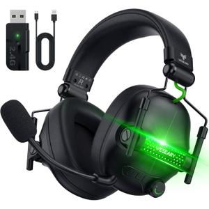 WG2 Wireless Gaming Headset with Microphone for PS5, PS4, PC, Switch, Mac, 7.1 Crystal-Stereo Bluetooth Headphones, Headset Wireless 2.4GHz with Lossless Audio, 50 Hr Battery, Cool LED