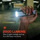 NEBO Edge 2K Pocket Light | 2000 Lumens, 5 Light Modes, Tactical LED Flashlight with Powerful Defensive Strobe, Rechargeable Design for EDC, Water & Impact Resistant, Includes USB Charging Cable