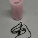 Valentines Day Decorations Flameless Candles with Romantic Pink Heart Projector Lights Battery Operated LED Candle with Remote and Timer (1-Pack)