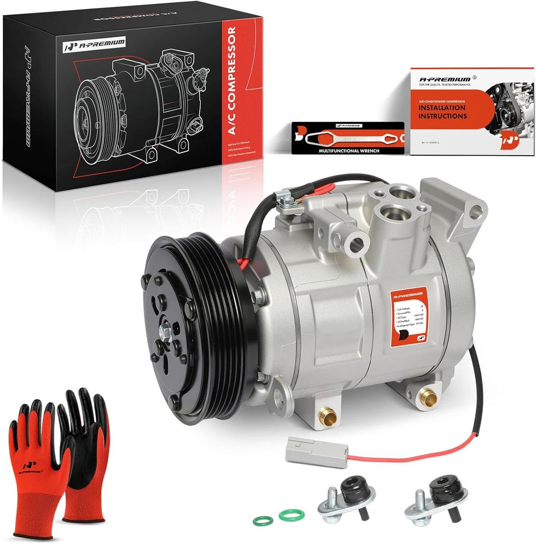 A-Premium Air Conditioner AC Compressor with Clutch Compatible with Mazda 3 2.0L 2010-2013, 3 Sport 2.0L 2010-2013, with HCC-HS18N Compressor, 5 Grooves (Not 6 Grooves)