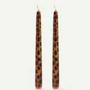 NJAO HOO Candlesticks 10 in Straight Taper Candles Hand Printing Leopard Candlesticks Tall Tapered Candle Sticks for Home Garden Decor Simple Modern