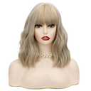 TSNOMORE Mix Blonde Wig with Bangs 14inch Wig for Women Halloween Costume Praty Cosplay Wig with Red heart-shaped sunglasses (Color-5)