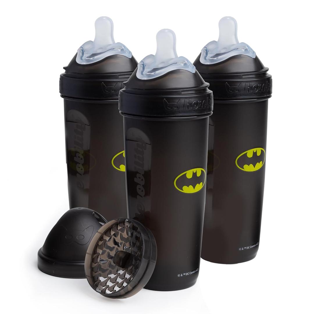 Batman DC Comics - Herobility Double Anti-Colic Baby Bottles  12 fl oz/340ml  3-Pack