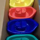 Woanger 100 Pcs Little Boat Bath Toys Stackable Floating Plastic Toys for Baby and Toddler Summer Pool and Bathtub Party, Vibrant, 4 Colors (Colorful)