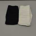 Knit Winter Headbands for Women Fuzzy Wool Fleece Lined Ear Warmers Elastic Turban Crocheted Head Wrap Winter Accessories for Women Cold Weather (2 Pcs Vertical Stripes: White, Black)