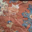 edrew 5x7 Washable Area Rugs for Living Room, Non-Slip Rug for Bedroom Non Slip Floral Vintage Print Rug Low Pile Carpet for Dining Kids Room Playroom Nursery Home Decor (Red, 5x7)