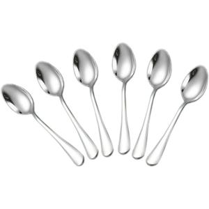 Wesdxc56 Demitasse Espresso Spoons, Mini Coffee Spoon, 4 Inches Stainless Steel Small Spoons for Dessert, Set of 6Silver)