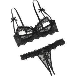Avidlove Sexy Lingerie Set for Women Underwire Push Up Lace Bra Panty Cutout Lace Lingerie Set XXL