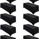 Surmente 10 Pack Black Tablecloth 90 x 132-inch Rectangular Polyester Table Cloth for Weddings, Banquets, or Restaurants