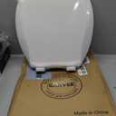 Round Toilet Seat with Slow Soft Close, Durable Toilet Seat Round, Never Loosens, Easy Clean and Install, White Toilet Seat Fit for Round Toilets - 17" 