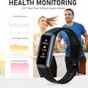 Fitness Tracker, Activity Trackers with 24/7 Heart Rate, Blood Oxygen Blood Pressure Sleep Monitor, Step Counter with 1.1" AMOLED Touch Color Screen, Calorie Pedometer Health Smart Watch for Women Men