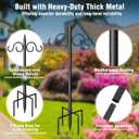 Double Shepherds Hooks for Outdoor, 76 Inch Heavy Duty Bird Feeder Pole with 5 Prongs Base, Adjustable Shepherds Hook for Bird Feeder, Garden, Weddings, Hanging Plant, 2 Pack