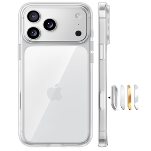 TORRAS Shockproof for iPhone 17 Pro Max Case with Camera Control Button, [12FT Military Grade Drop Protection] Soft Touch & Transparent Slim 17 Pro Max Case with DIY Buttons, Crystal Clear