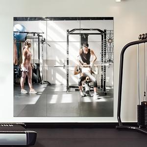 Home Gym Mirror Tiles - Large Square Mirrors (Glass, 16x12'' - 12PCS) for Home, Gym, Garage, Bedroom, Bathroom
